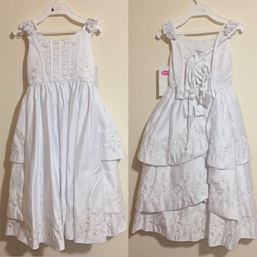 New All White Girls Dresses